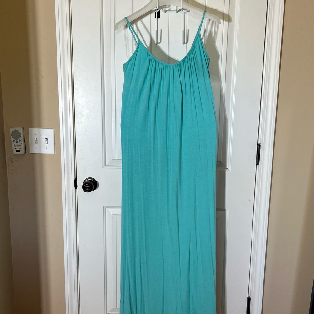 Turquoise   Spaghetti strap   Side splits